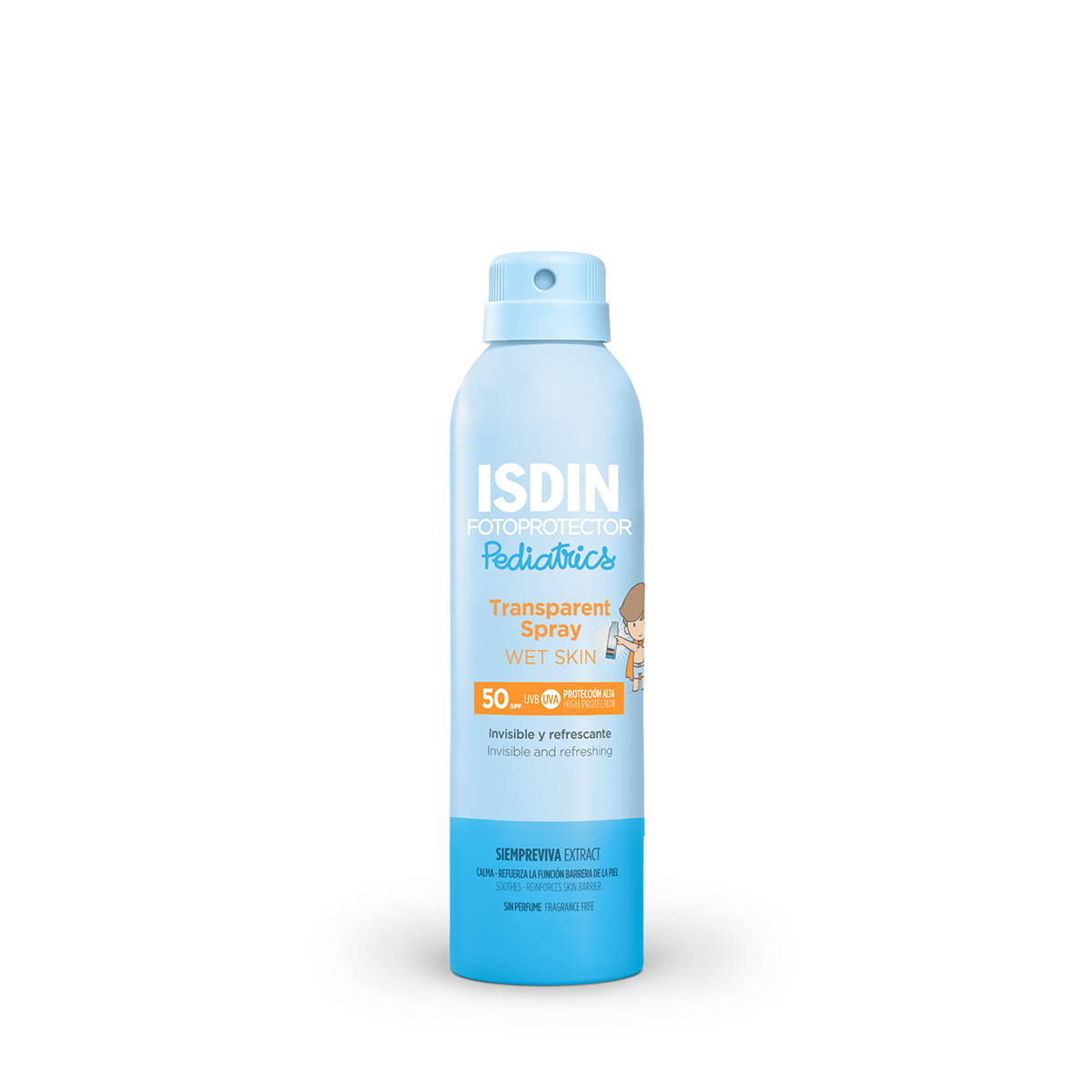 ISDIN Fotoprotector Transparent Spray Wet Skin Pediatrics LSF 50